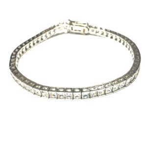 Sterling Silver Princess CZ Bracelet