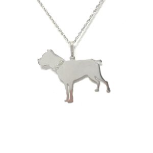 Cane Corso Glitter Collar Sterling Silver Rhodium Plated Dog Pendant