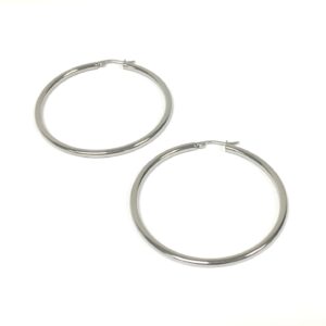 Round 2.0 inch Stainless Steel Hoop Earrings
