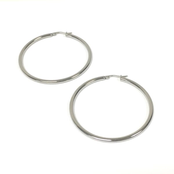 Round 2.0 inch Stainless Steel Hoop Earrings