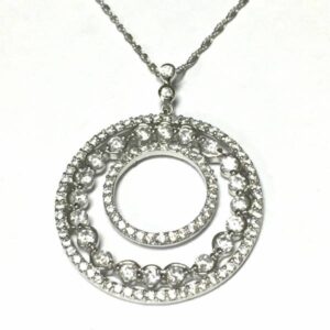 Double Circle Sterling Silver Pendant