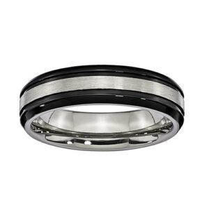 Black and Grey Titanium Comfort-Fit Unisex Band